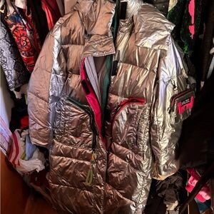 Silver Metallic Puffer Jacket